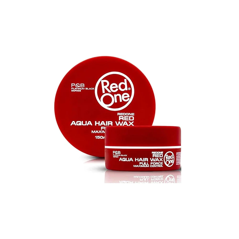 Red One Aqua Hair Wax containers on a white background
