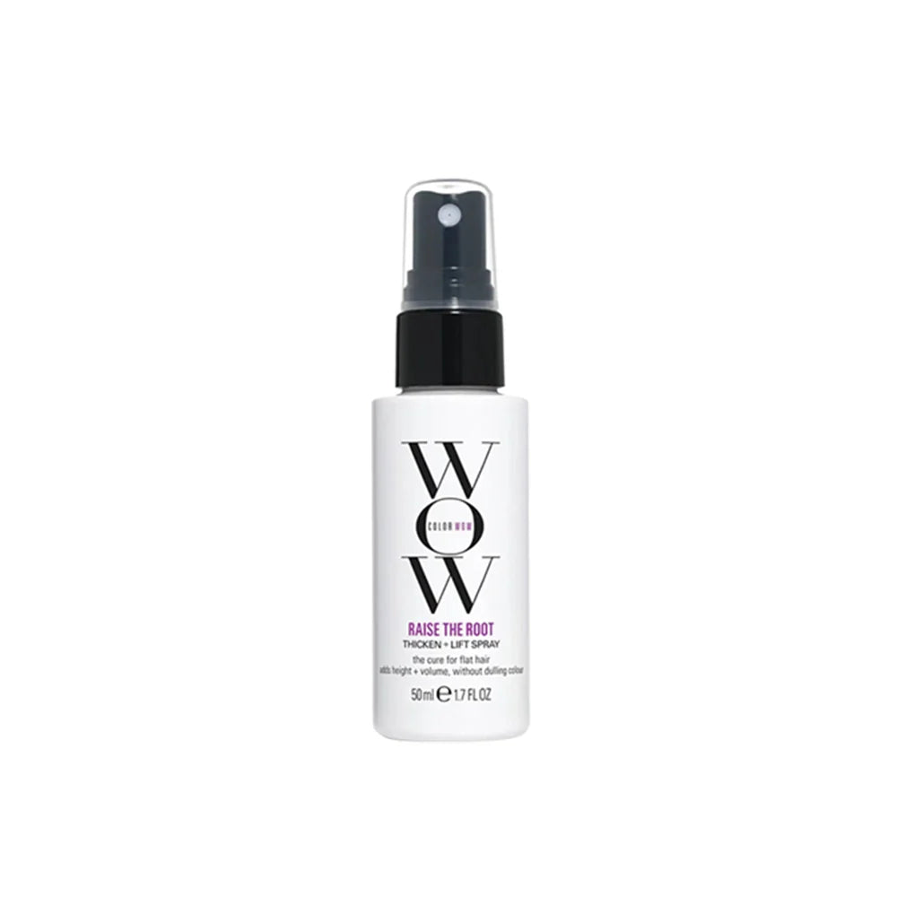 White spray bottle with black cap labeled 'WOW' on a white background