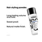 L'Oreal hair styling powder bottle with product features on a white background