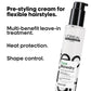 L'Oreal hair care product with text highlighting features on a white background