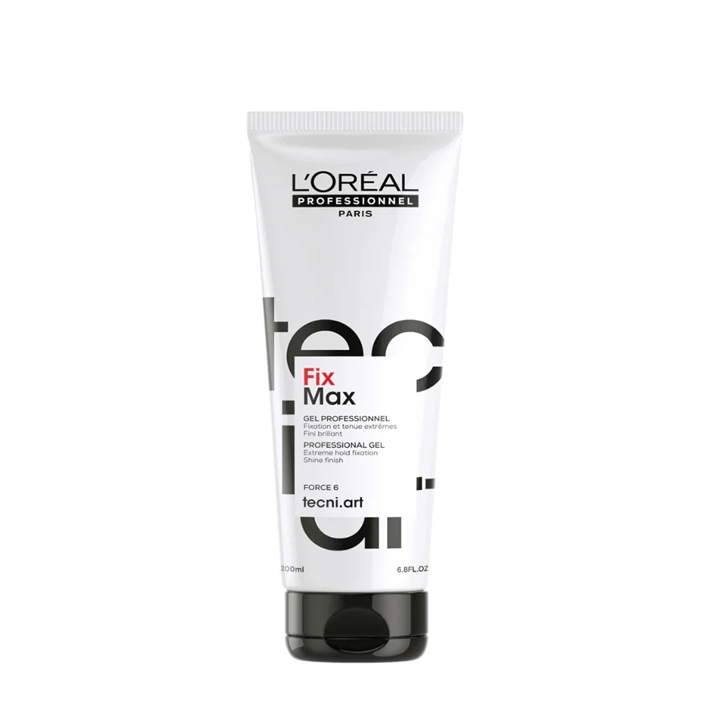 L'Oreal Professionnel tecni.art Fix Max gel tube on a white background