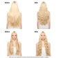 Before and after comparison of hair styling with a person wearing a white top.