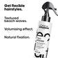 L'Oreal Flex Waves hair spray bottle with text highlighting features on a white background