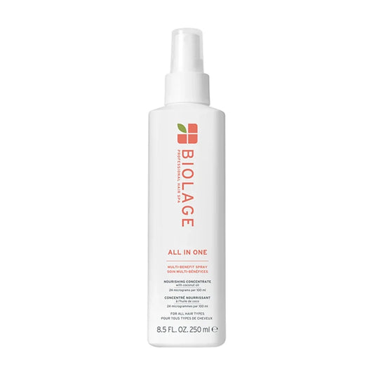 Biolage hair spray bottle on a white background