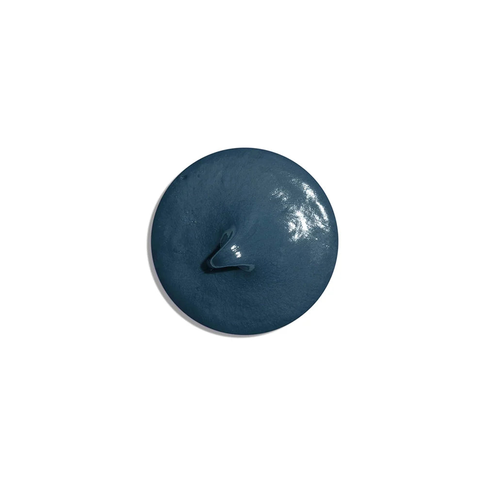 Blue circular object on a white background